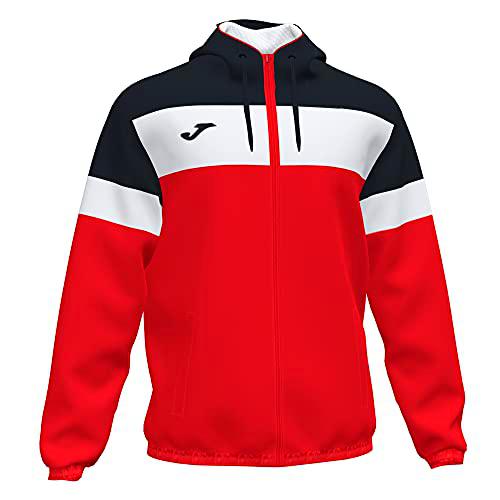 Joma Crew IV Chubasquero Caballero, Hombre, Rojo Negro Blanco, M