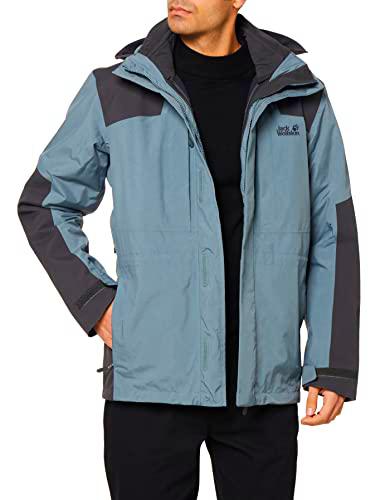 Jack Wolfskin Chaqueta impermeable doble para hombre de Thorvald