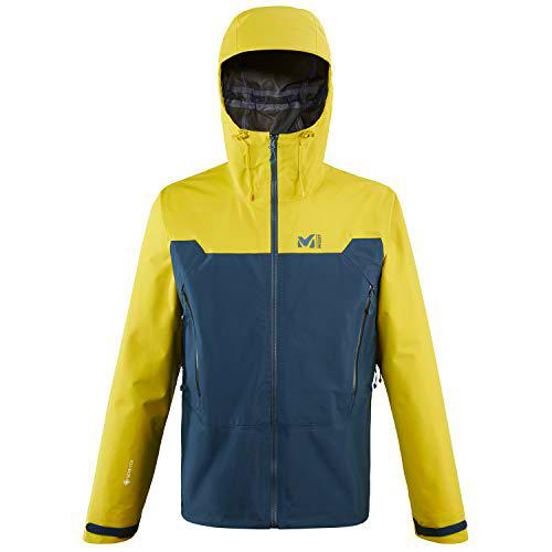 MILLET Kamet Light GTX Jkt Rain Jacket, Mens, Orion Blue/Wild Lime, XL