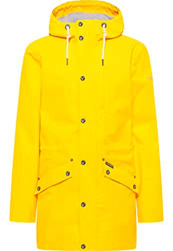 SCHMUDDELWEDDA Parka Impermeable, Amarillo Solar, M para Hombre