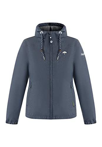 SCHMUDDELWEDDA Chubasquero Chaqueta para Lluvia, Azul Marino Melange Gris Melange