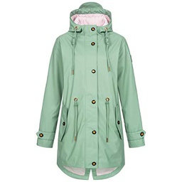 Ankerglut Damen Friesennerz Regenmantel Regenjacke mit Kapuze Wasserdicht Wetterfest Windbreaker Übergangsjacke #ankerglutliebe Chaqueta para Lluvia