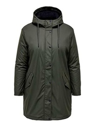 ONLY Carmakoma Carsally Raincoat Otw Chubasquero, Peat/Detalle: Negro Osito