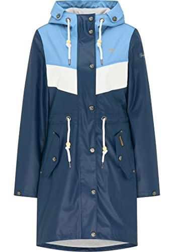 SCHMUDDELWEDDA Chubasquero Abrigo para Lluvia, Denim Azul Marine