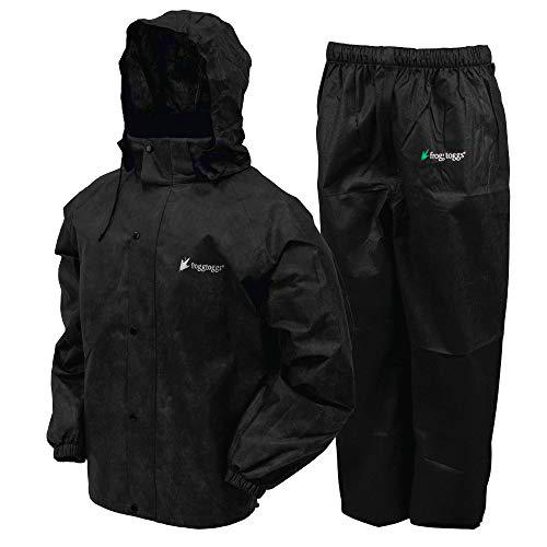 FROGG TOGGS Traje de Lluvia Deportivo Ropa, Chaqueta Negra/Pantalones Negros