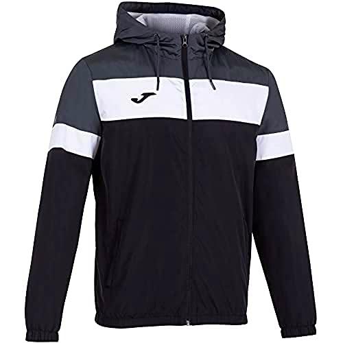 Joma Crew IV Chubasquero Caballero, Hombre, Negro Antracita Blanco, 2XS