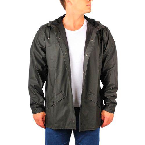 RAINS Chaqueta, Chubasquero Hombre, Negro, M