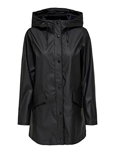 Only Onlelisa Raincoat Otw Chaqueta de Lluvia, Negro