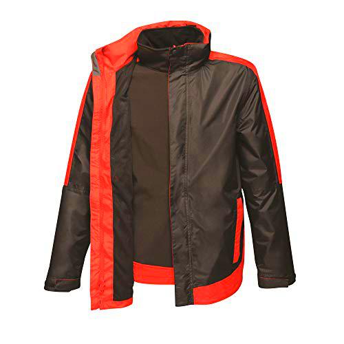 Regatta Chaqueta impermeable y transpirable de contraste profesional 3 en 1 para hombre con capucha oculta y chaqueta interior desmontable Softshell