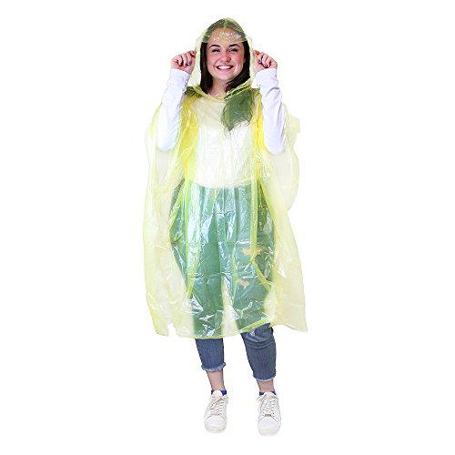 eBuyGB - Poncho de lluvia impermeable de emergencia para exteriores (amarillo transparente)