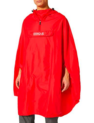 PRO-X elements Pasofino Poncho, Unisex Adulto, Rojo