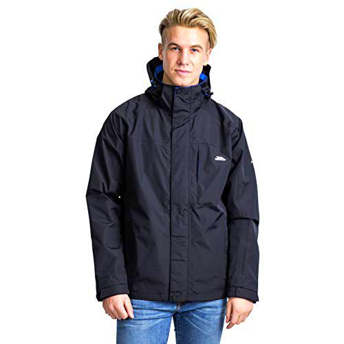 Trespass Edwards II - Chaqueta impermeable para hombre con capucha oculta