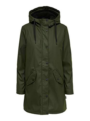 Only ONLSALLY Raincoat CC OTW Abrigo, Verde (Rosin)