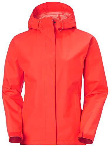 Helly Hansen W Seven J Rain Jacket, Mujer, 271 Hot Coral, L