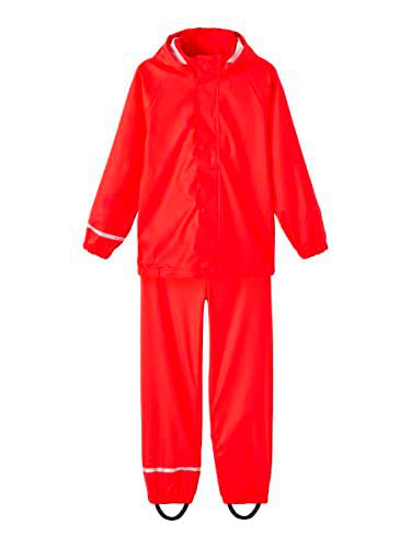 NAME IT NKNDRY Rain Set Noos Impermeable, High Risk Red