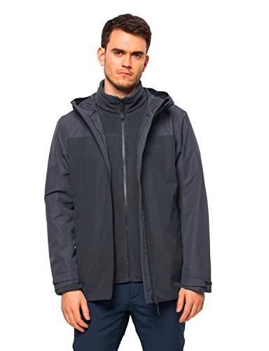 Jack Wolfskin Taubenberg Chaqueta 3 en 1, Verde Oscuro