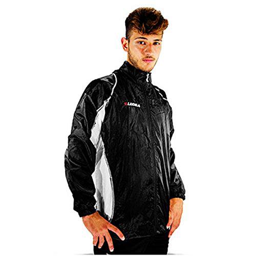 LEGEA Tempête Chaqueta Impermeable, Hombre, Blanco y Negro