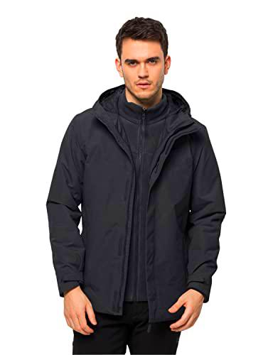 Jack Wolfskin Altenberg 3 en 1-Chaqueta, Negro, M para Hombre