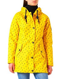 Ankerglut Damen Friesennerz Regenmantel Regenjacke mit Kapuze Gefüttert Wasserdicht Wetterfest Übergangsjacke #ankerglutwolke Chaqueta para Lluvia