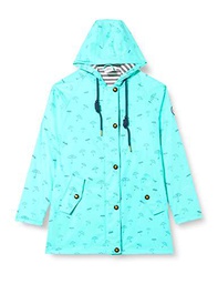 Ankerglut Damen Friesennerz Regenmantel Regenjacke mit Kapuze Gefüttert Wasserdicht Wetterfest Übergangsjacke #ankerglutwolke Chaqueta para Lluvia