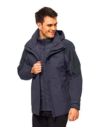 Jack Wolfskin Romberg-Chaqueta 3 en 1, ébano, M para Hombre