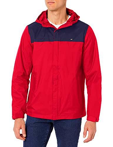 Tommy Hilfiger Chaqueta Ligera y Transpirable Impermeable con Capucha