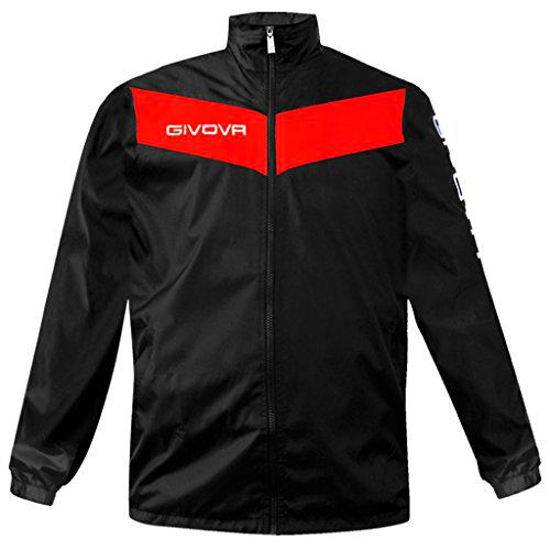 givova RJ005 Chubasquero, Hombre, Negro/Rojo, XL