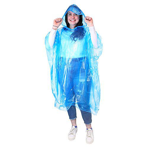 eBuyGB - Pack de 5 Ponchos de Lluvia con Capucha para emergencias