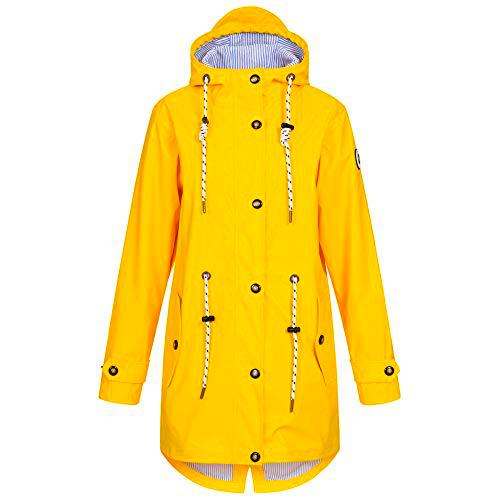 Deproc Active Damen Friesennerz Regenmantel Regenjacke mit Kapuze Wasserdicht Wetterfest Windbreaker Übergangsjacke #ankerglutliebe Chaqueta para Lluvia