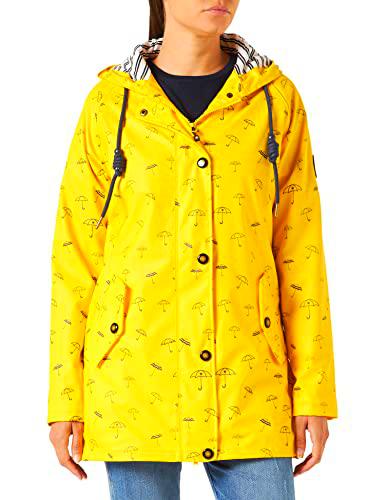 Ankerglut Damen Friesennerz Regenmantel Regenjacke mit Kapuze Gefüttert Wasserdicht Wetterfest Übergangsjacke #ankerglutbucht Chaqueta para Lluvia