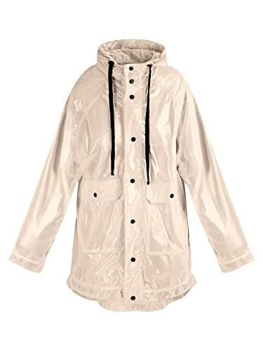 RNBW Chubasquero Chaquetas para Exteriores, Beige, M para Mujer