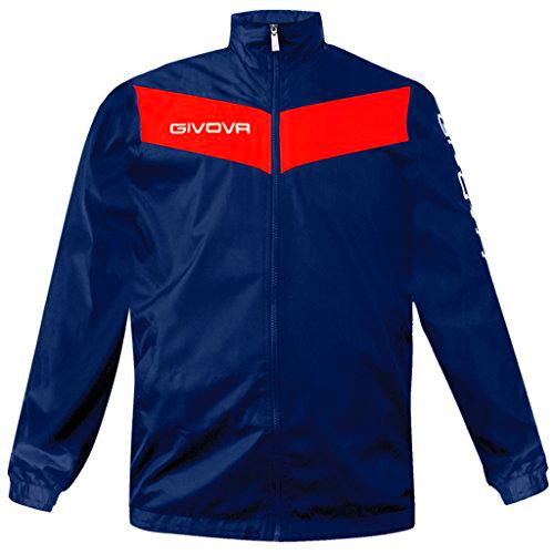 givova RJ005 Chubasquero, Hombre, Azul/Rojo, 2XS