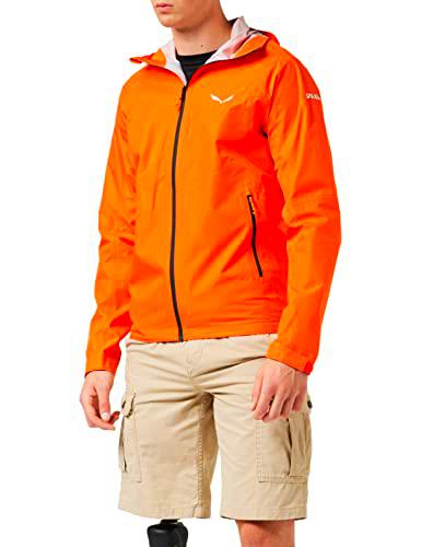 SALEWA PUEZ (AQUA 3) PTX M JKT, Chaqueta, Hombre, Naranja (Red Orange/0910), 46/S