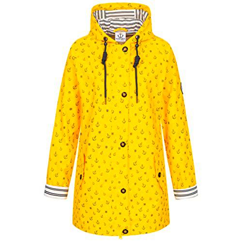 Ankerglut Damen Friesennerz Regenmantel Regenjacke mit Kapuze Wasserdicht Wetterfest Windbreaker Übergangsjacke #ankerglutzauber Chaqueta para Lluvia