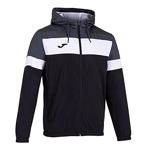 Joma Crew IV Chubasquero Caballero, Hombre, Negro Antracita Blanco, XL