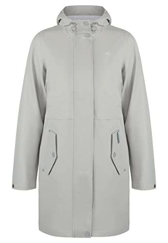 SCHMUDDELWEDDA Parka Impermeable, Gris Claro, M para Mujer