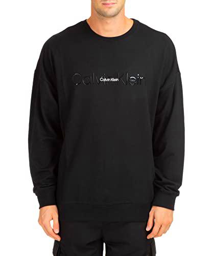 Calvin Klein L/S Camisa de dormir, Black, L para Hombre