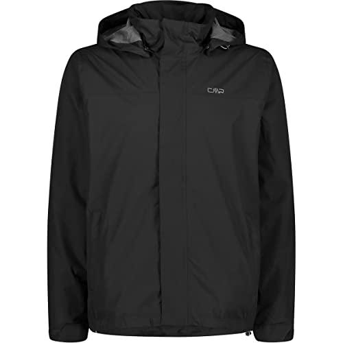 CMP Hombre con Capucha Desmontable-39x7367 Chaqueta de Lluvia, Negro, 58