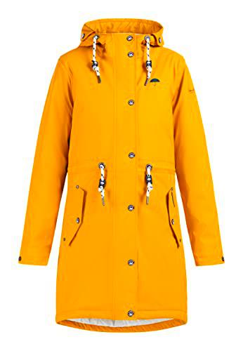 SCHMUDDELWEDDA Impermeable con guata, Mostaza, M para Mujer