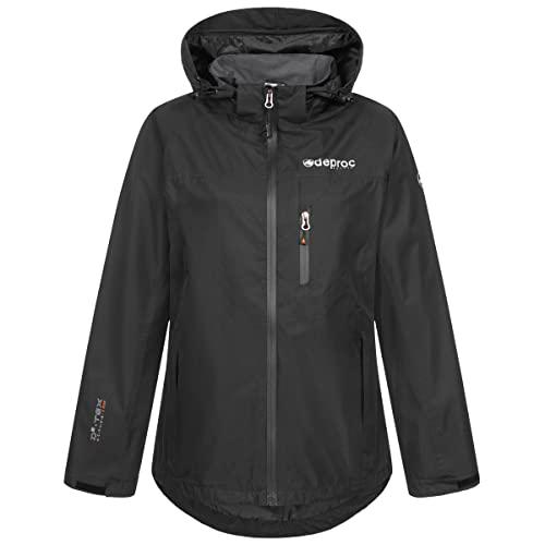 Deproc Active Damen Regenjacke Outdoorjacke mit Kapuze Atmungsaktiv Wasserdicht Wetterfest Windbreaker Übergangsjacke Durell Women Chaqueta para Lluvia