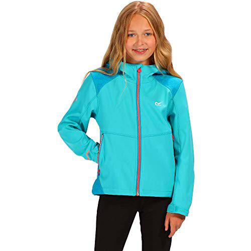 Regatta Chaqueta impermeable ligera para niños Acidity III resistente al agua y al viento con capucha Softshell