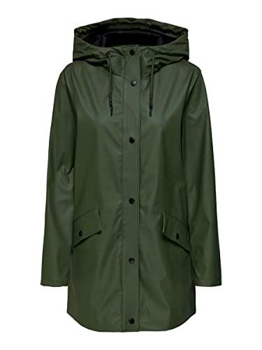 Only Onlelisa Raincoat Otw, Chubasquero de Mujer, Verde (Rosin), M