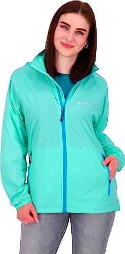 Deproc Active Damen Regenmantel Regenjacke mit Kapuze Atmungsaktiv Wasserdicht Wetterfest Windbreaker Übergangsjacke Robson Women Chaqueta para Lluvia