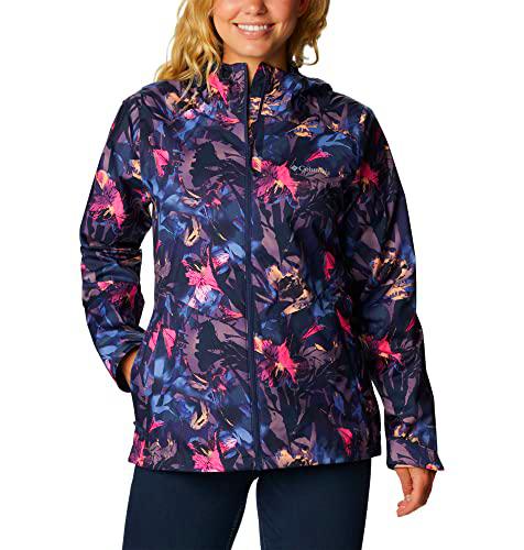 Columbia Mujer Chubasquero Impermeable, Nocturnal Floriculture Print, XS