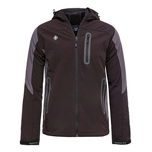 Izas Veral Chaqueta Softshell, Hombre, Negro/Gris Oscuro, S