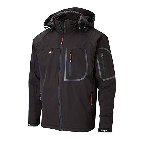 Lee Cooper LCJKT407W ropa de trabajo a prueba de viento y transpirable impermeable Mens Seguridad en el Trabajo alineado completamente Chaqueta Soft Shell