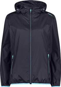 CMP - Chubasquero mujer poliéster ripstop, Antracite-Acqua, XL