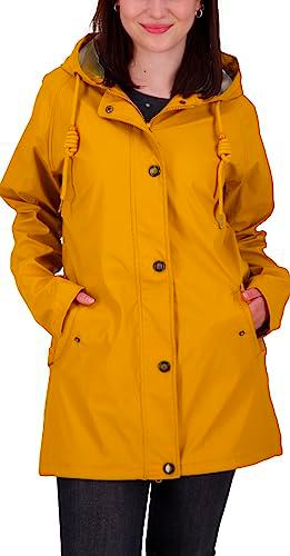 Ankerglut Damen Friesennerz Regenmantel Regenjacke mit Kapuze Gefüttert Wasserdicht Wetterfest Windbreaker Übergangsjacke #aheaven