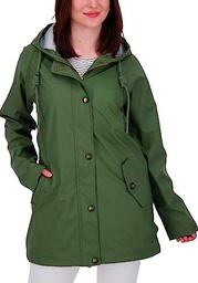 Ankerglut Damen Friesennerz Regenmantel Regenjacke mit Kapuze Gefüttert Wasserdicht Wetterfest Windbreaker Übergangsjacke #aheaven