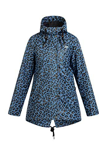 SCHMUDDELWEDDA Chubasquero, Azul Gris Negro Leo, M para Mujer